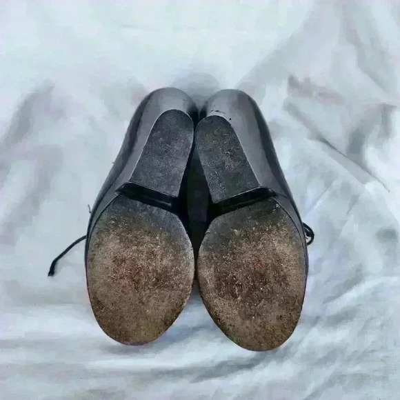 YVES SAINT LAURENT Brown Leather Lace-Up Caged Peep-Toe Heels | Gladiator Wedges - Picture 6 of 8